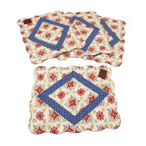 NWT Tasha Place Mats Placemats Set of 4 Reversible Cotton